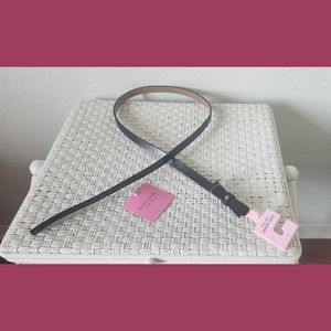 Kate Spade NWT Black Matte Bow Thin Belt Sz Large